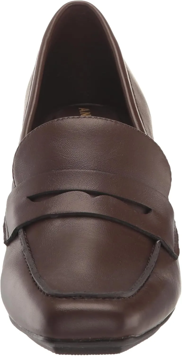 Anne Klein Womens Padded Insole Patent Loafer Heels