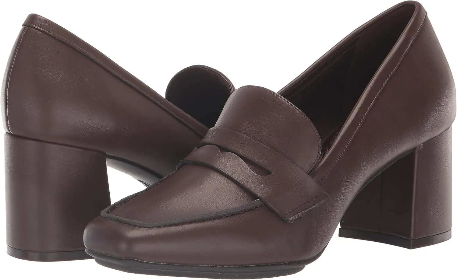 Anne Klein Womens Padded Insole Patent Loafer Heels