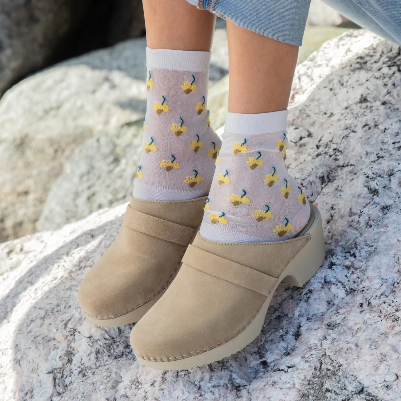 Annika Beige Suede Clog