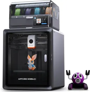 Anycubic Kobra S1 Combo 3D Printer, 4 Stunning Multicolor with Anycubic ACE PRO, 600mm/s High Speed and 320℃ Hotend Free-Clog Extruder, Intelligent Drying While Printing, Built-in Camera 250*250*250mm