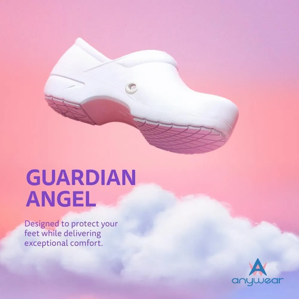 Anywear Guardian Angel Slip-On Nursing Clogs for Women and Men - Lightweight, Water-Resistant Non-Slip Work Shoes with Exceptional EVA Cushioning