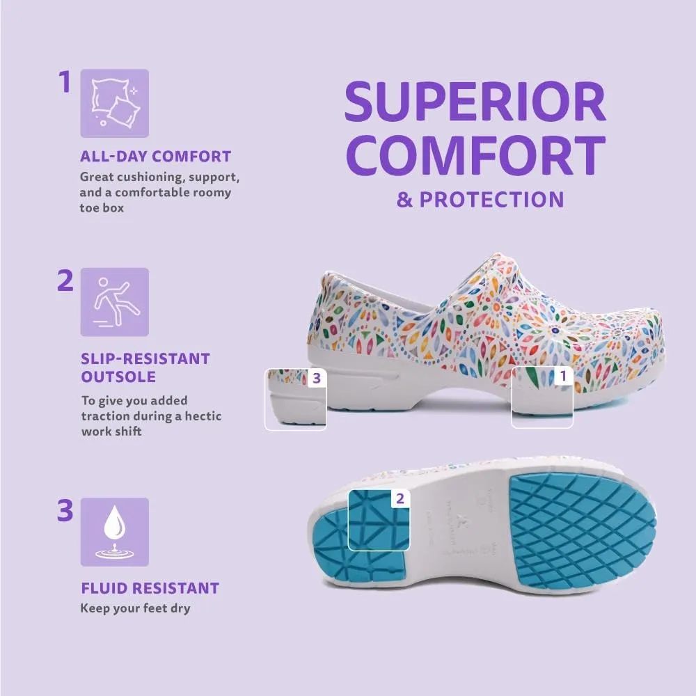 Anywear SR Angel Nursing Clogs for Women and Men - Lightweight, Water-Resistant Non-Slip Work Shoes with Exceptional EVA Cushioning, Ventilated Insoles