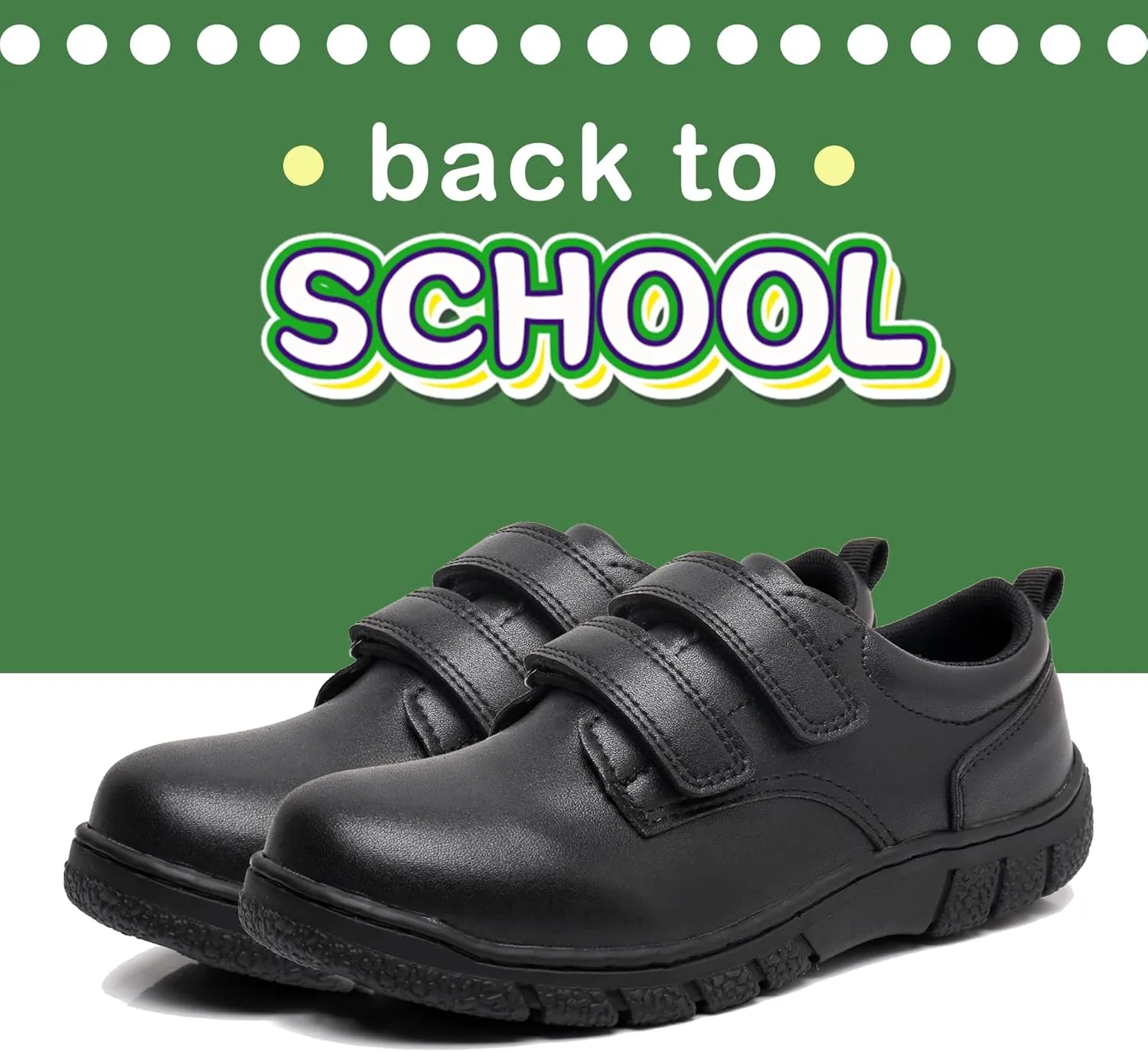 Apakowa Boys Oxford School Uniform Loafer Shoes Adjustable Strap Comfort Dress Shoes (Toddler/Little Kid/Big Kid)