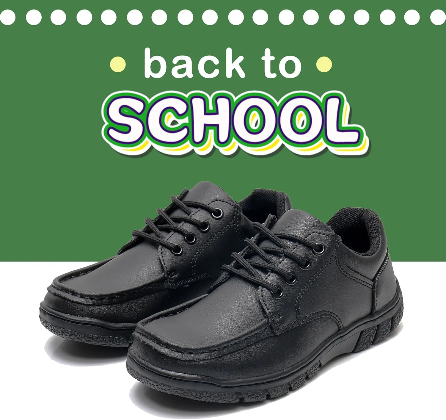 Apakowa Boys Oxford School Uniform Loafer Shoes Adjustable Strap Comfort Dress Shoes (Toddler/Little Kid/Big Kid)