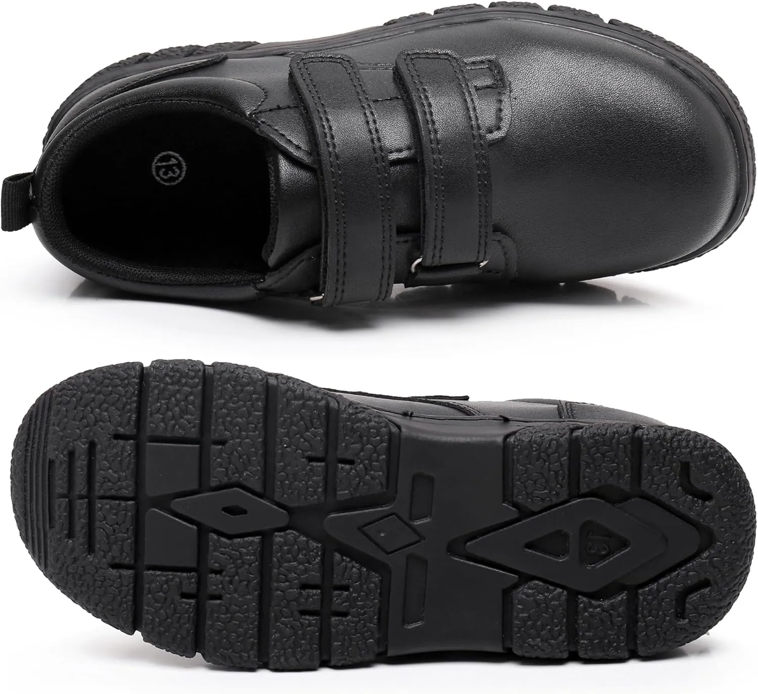 Apakowa Boys Oxford School Uniform Loafer Shoes Adjustable Strap Comfort Dress Shoes (Toddler/Little Kid/Big Kid)