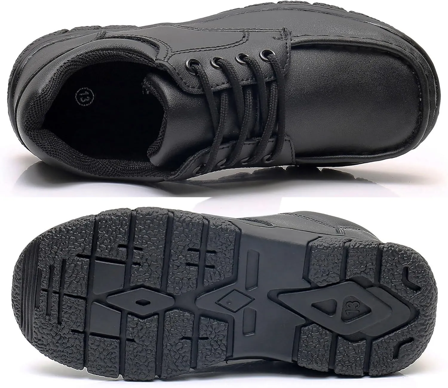 Apakowa Boys Oxford School Uniform Loafer Shoes Adjustable Strap Comfort Dress Shoes (Toddler/Little Kid/Big Kid)