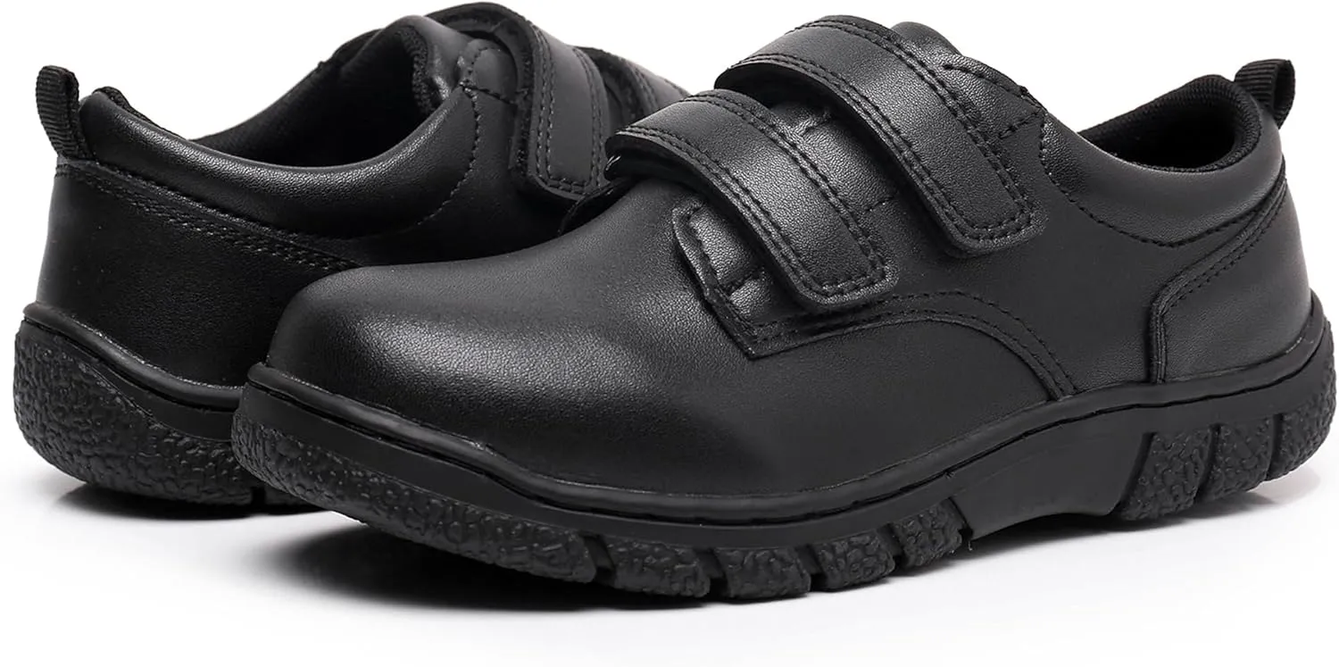 Apakowa Boys Oxford School Uniform Loafer Shoes Adjustable Strap Comfort Dress Shoes (Toddler/Little Kid/Big Kid)