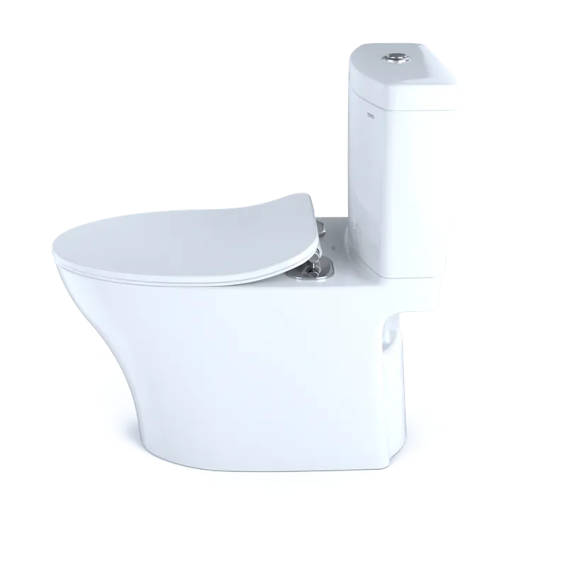 Aquia IV Elongated 0.8 gpf & 1.28 gpf Dual-Flush Two-Piece Toilet with Slim Seat in Cotton White