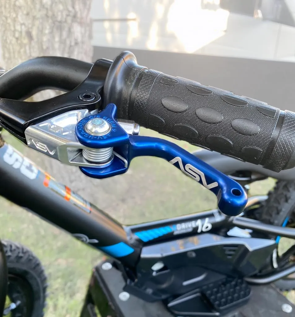 ASV Unbreakable F3 Series Foldable Rear Brake Lever fits Stacyc 12eDrive / 16eDrive - Blue