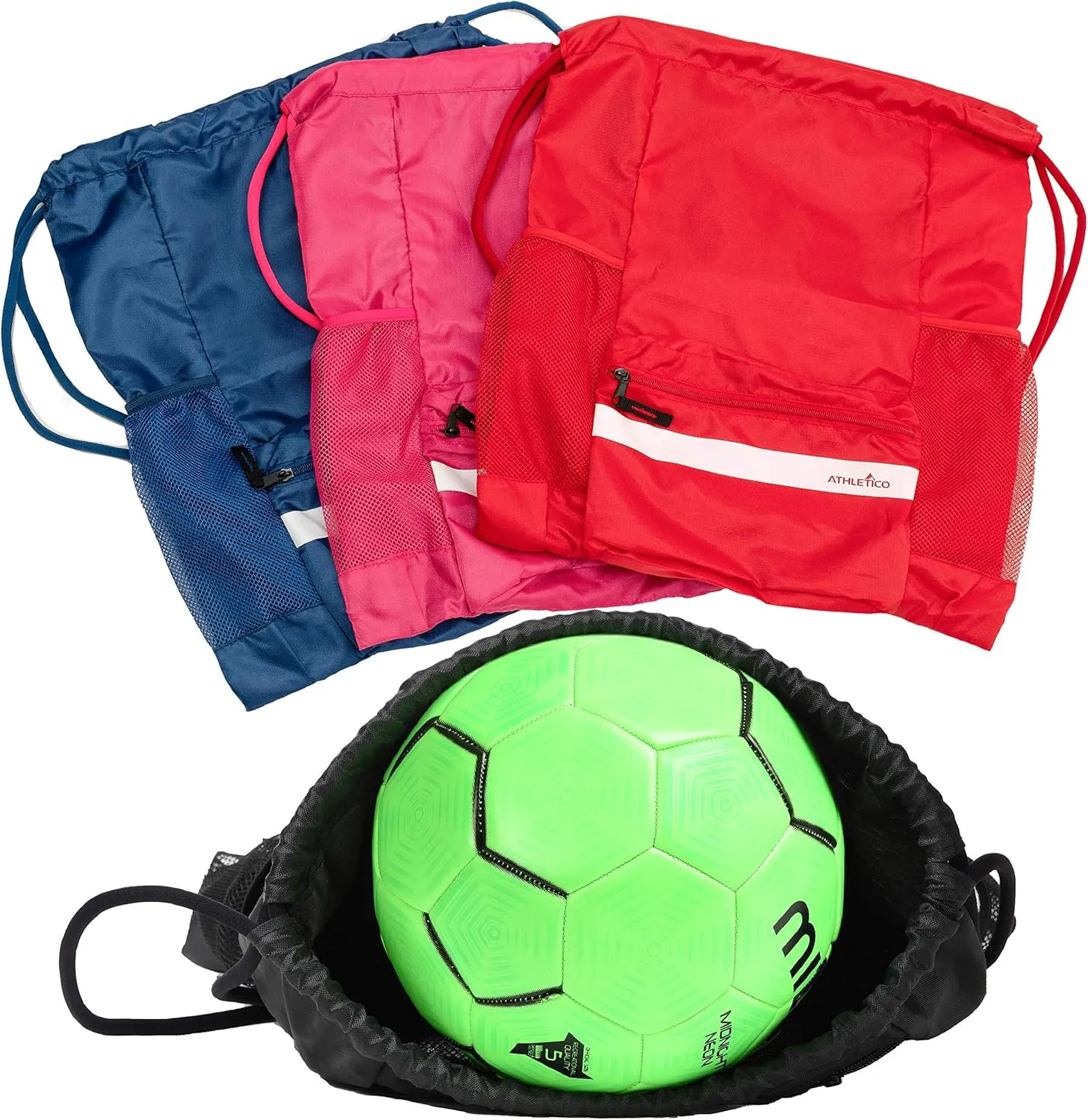 Athletico Drawstring Soccer Bag - Soccer Backpack For Boys or Girls Can Also Carry Basketball or Volleyball