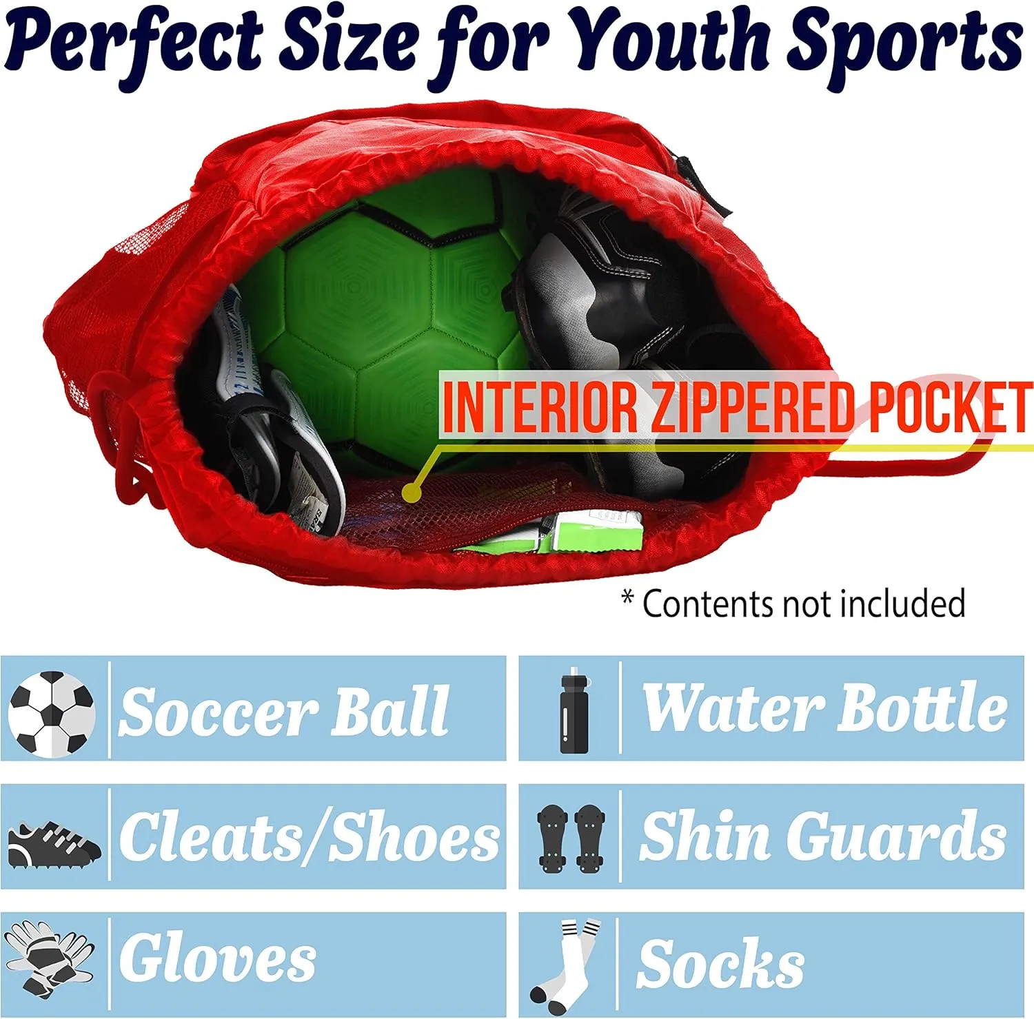 Athletico Drawstring Soccer Bag - Soccer Backpack For Boys or Girls Can Also Carry Basketball or Volleyball