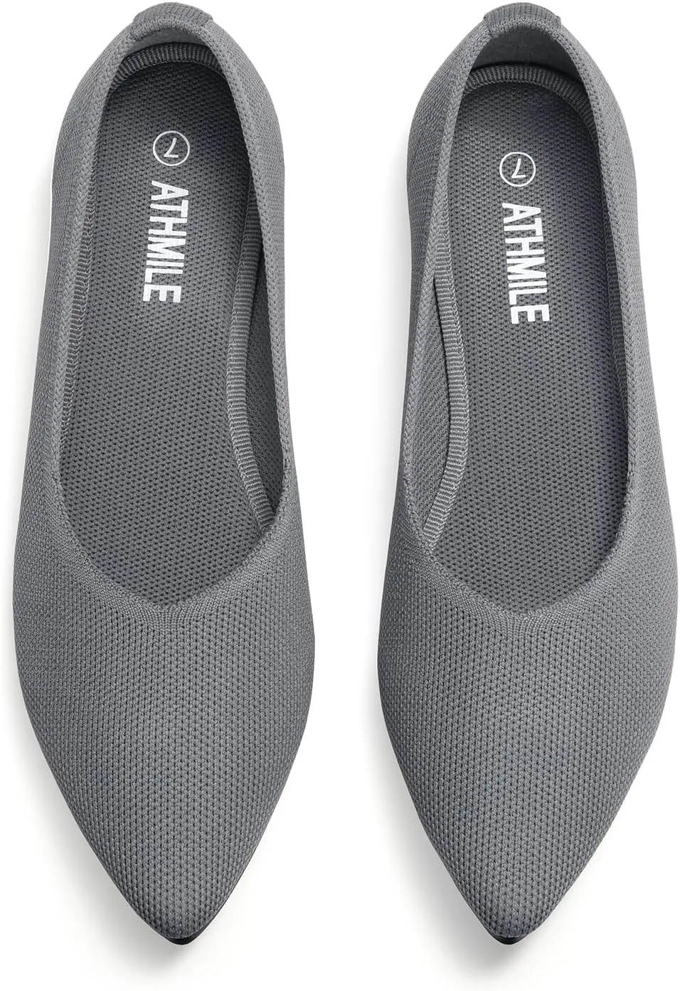 ATHMILE Pointed Toe Flats for Women Dressy Bronze Work Shoes Business Casul Knit Ballet Flats Slip on Office Ladies Comforttable Dress