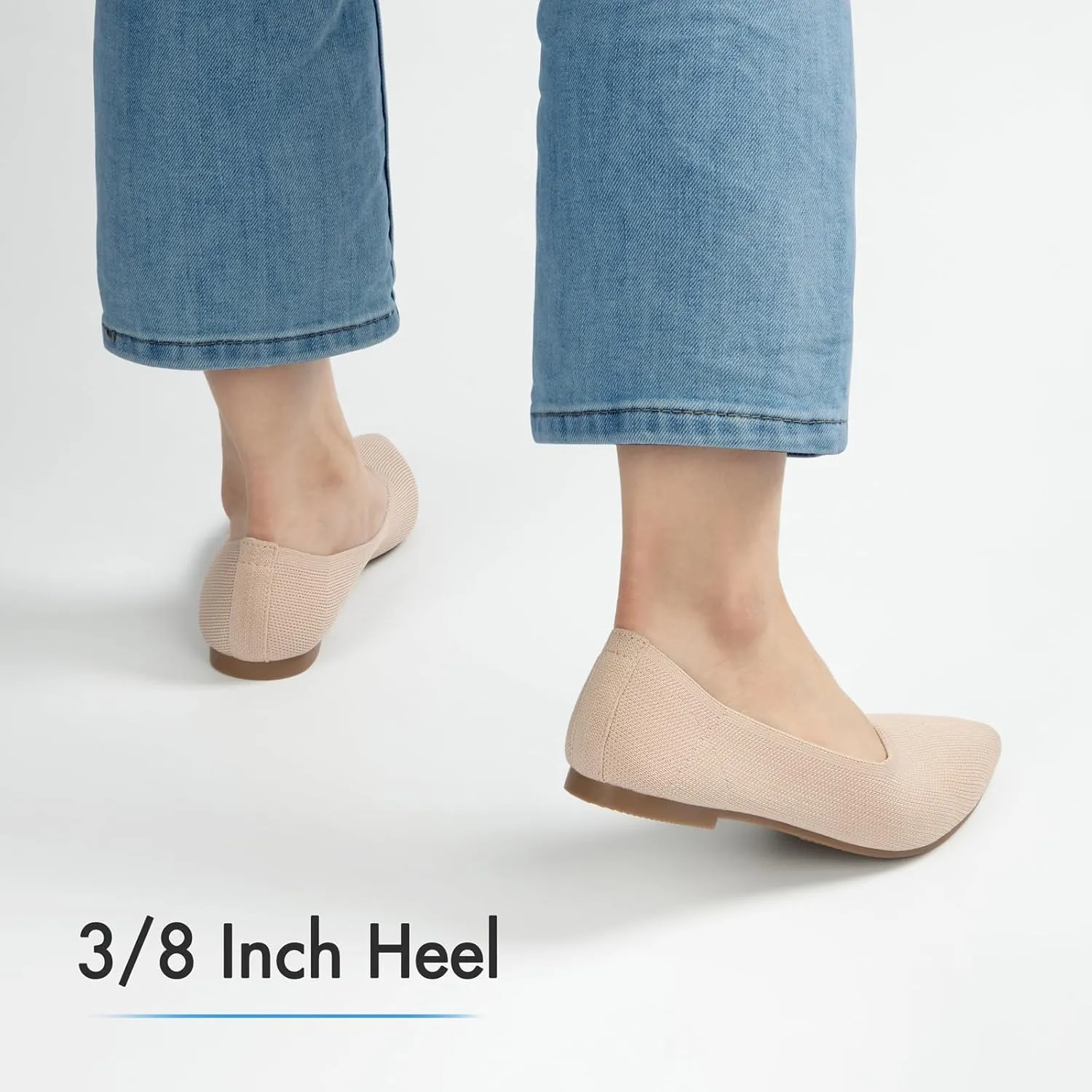 ATHMILE Pointed Toe Flats for Women Dressy Bronze Work Shoes Business Casul Knit Ballet Flats Slip on Office Ladies Comforttable Dress