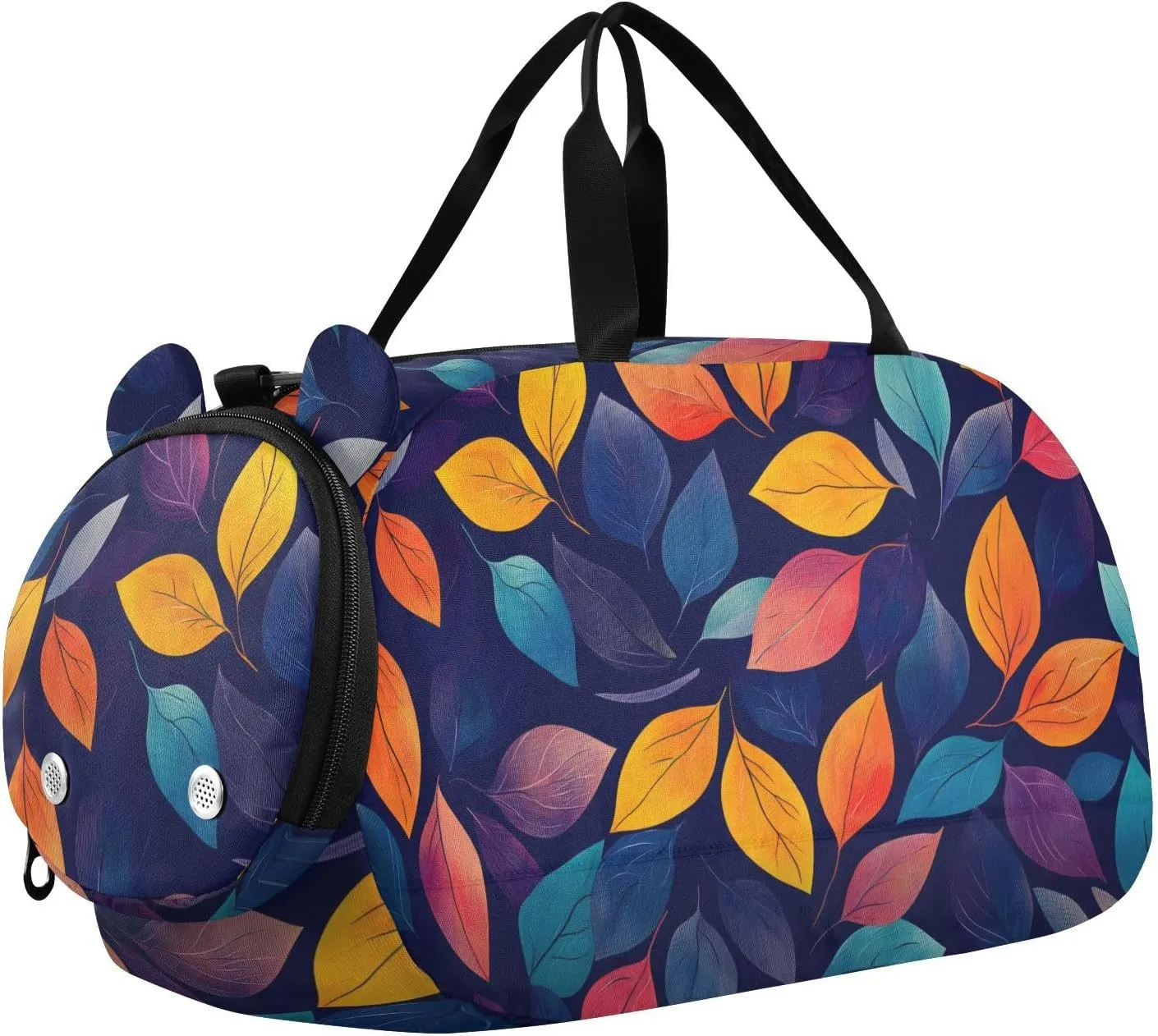Autumn Leaf Tapestry Youth Sports Duffel Bag with Ventilated Shoe Compartment|All-Season Lightweight Travel Gym Bag for Girls & Boys|Water-Resistant Gear Bag