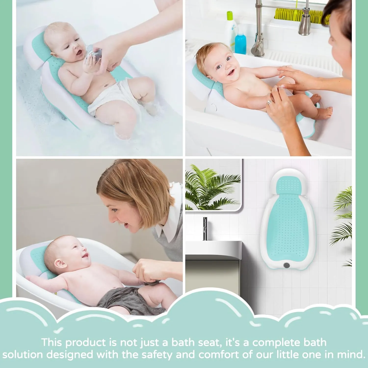 Baby Bath Tub|Newborn Bathtub,with Thermometer Baby Bathtub,Baby Bath Support for Baby Bathtub for Infant Newborn Essentials Must Haves-Baby tub (Green)