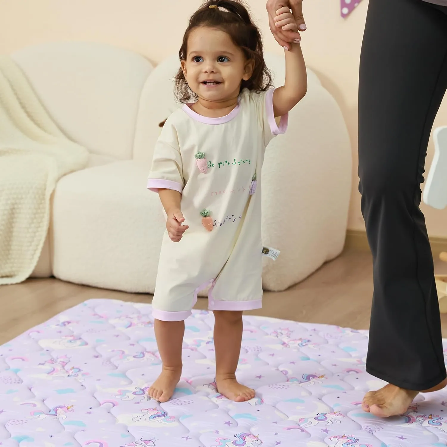 Baby Play Mat, Extra Thicker & Large Baby Mat for Floor, Soft Non-Slip Cushioned Play Mats for Babies, Toddlers, Foldable and Washable Baby Play Mat