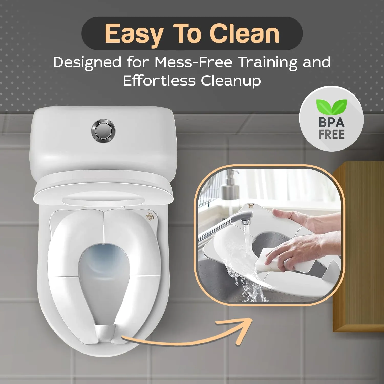 Baby Proof Me Potty Training Seat Travel – Foldable Potty Training Seat Cover for Toddlers, Portable Toddler Toilet Seat, Travel Potty Seat, Folding Toilet Seat for Kids, and Toddler Toilet Seat Cover