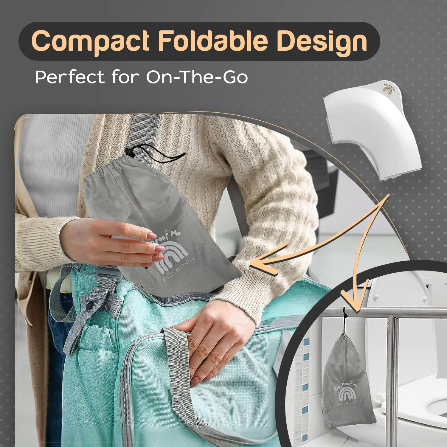 Baby Proof Me Potty Training Seat Travel – Foldable Potty Training Seat Cover for Toddlers, Portable Toddler Toilet Seat, Travel Potty Seat, Folding Toilet Seat for Kids, and Toddler Toilet Seat Cover