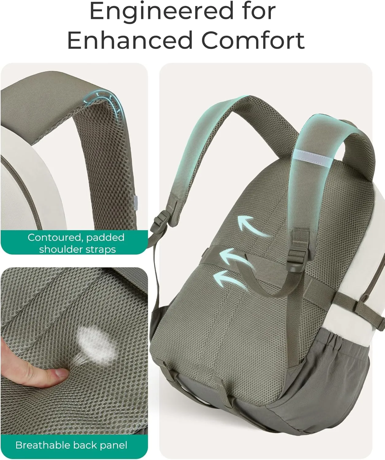 BAGSMART Gym Backpack with Shoes Compartment, Travel Backpack for Men Women, Stylish Workout Sport Bag for Yoga, Casual Weekender Carry On for Flight, College, Outdoor, Dark Grey