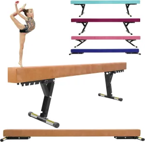 Balance Beam Adjustable 8ft, High and Lower Floor Beam Gymnastics Equipment for Kids Children, Gymnastics Beam with Legs for Home, Professional Training, Gymnastic Club Use