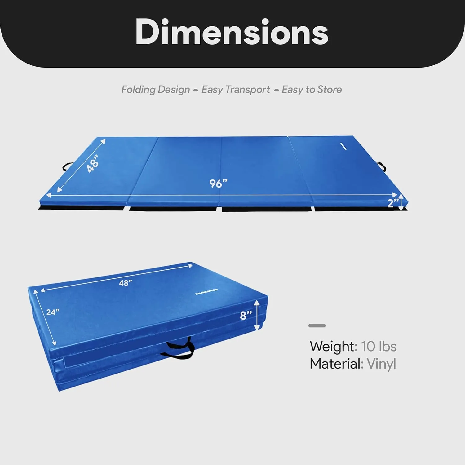 BalanceFrom Foldable Gymnastics Mat Home Gym Floor Tumble Equipment