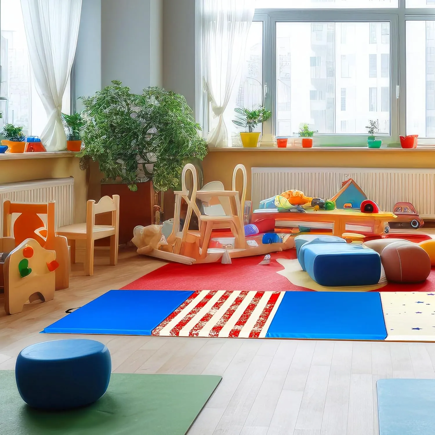 BalanceFrom Folding Gymnastics Mat, Home Gym Floor Tumbling Equipment, 4' x 10' x 2"