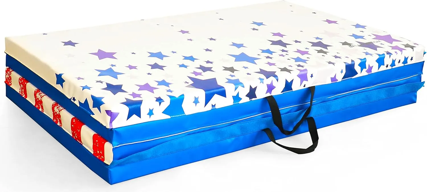 BalanceFrom Folding Gymnastics Mat, Home Gym Floor Tumbling Equipment, 4' x 10' x 2"