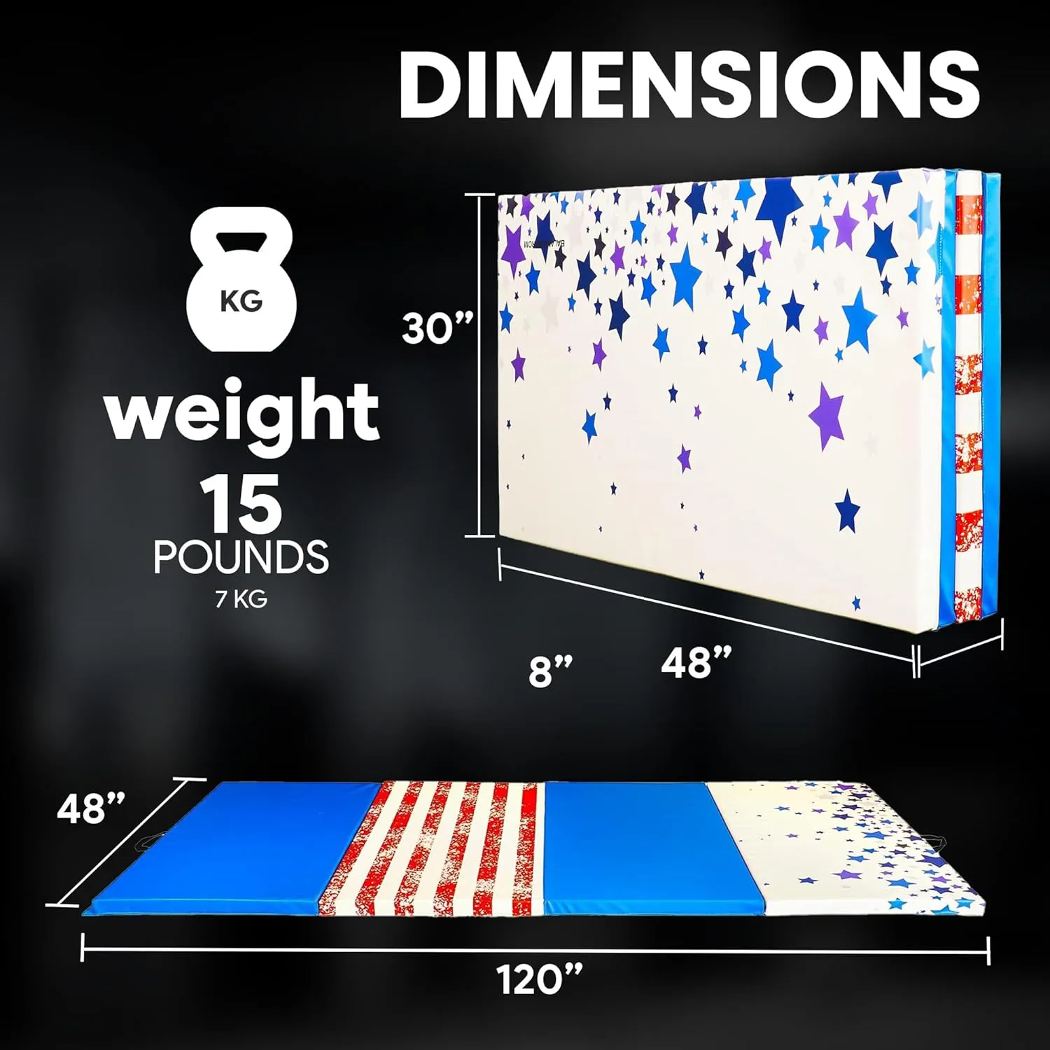BalanceFrom Folding Gymnastics Mat, Home Gym Floor Tumbling Equipment, 4' x 10' x 2"