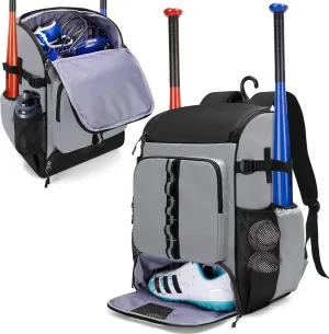 Baseball Backpack Holds Up to 4 Bats, Softball Bat Bag with Separate Shoe Space and Multiple Pockets for Essentials