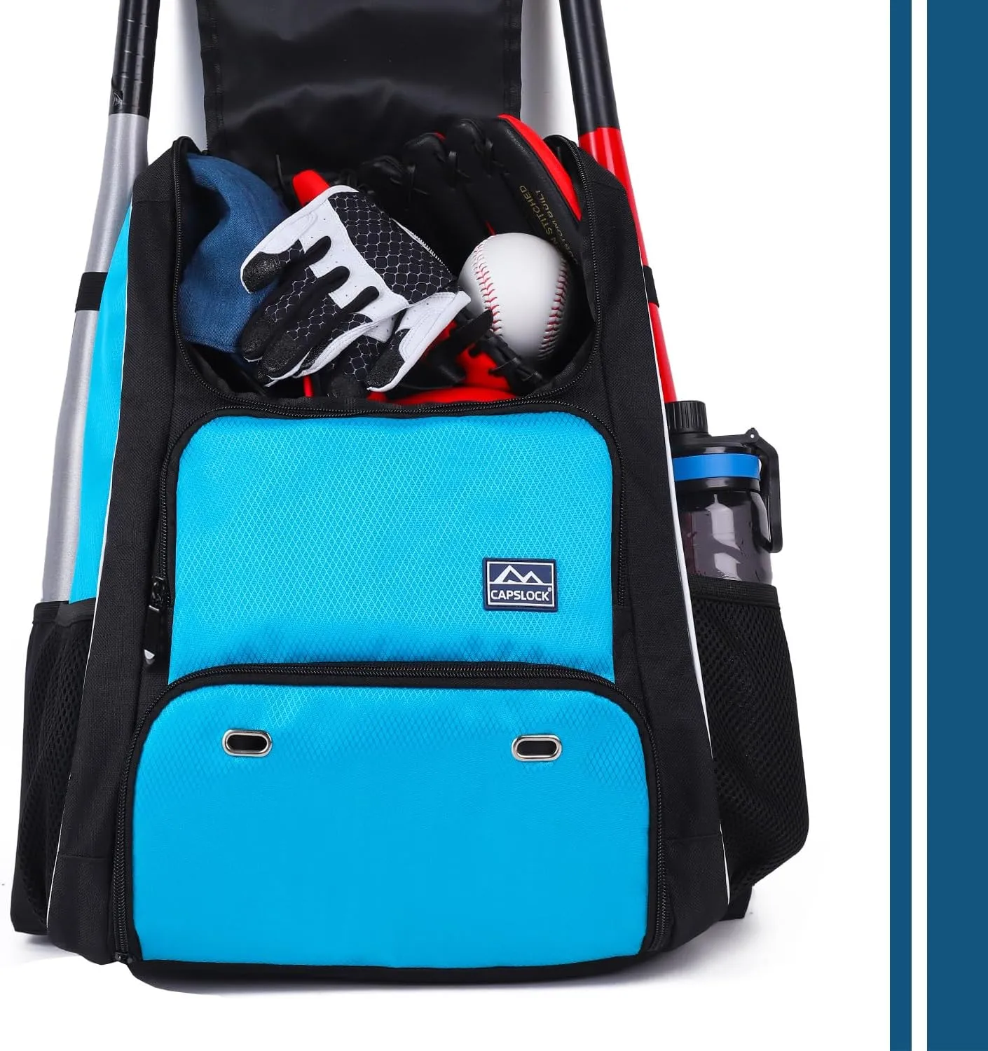 Baseball Bat Bag Backpack,T-Ball & Softball Bat Bag with Shoes Compartment for Youth and Adult, Lightweight Baseball Bag with Fence Hook Hold Bat, Batting Mitten, Helmet, Caps, Teeball Gear