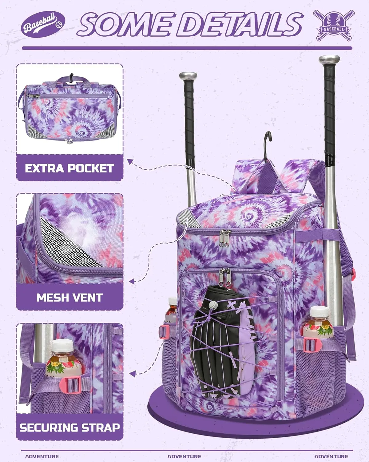 Baseball Softball Gear Bag Backpack for Boys Girls Ages 6-8 8-12 12-14 Large Kids T-Ball Bat Bags with Ventilated Shoe Compartment Baseball Softball Players Stuff Supplies