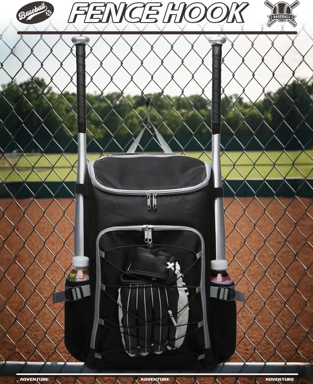 Baseball Softball Gear Bag Backpack for Boys Girls Ages 6-8 8-12 12-14 Large Kids T-Ball Bat Bags with Ventilated Shoe Compartment Baseball Softball Players Stuff Supplies