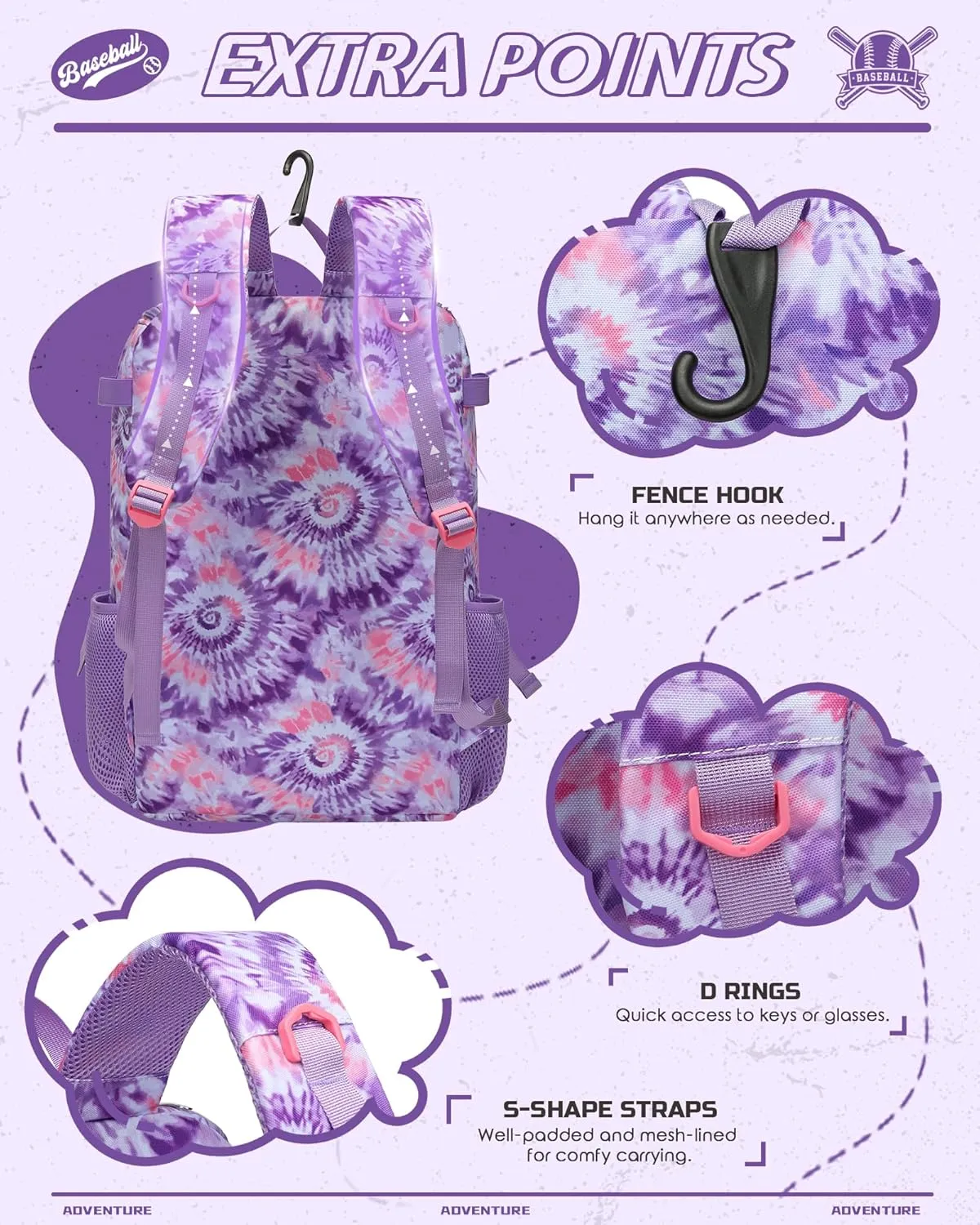 Baseball Softball Gear Bag Backpack for Boys Girls Ages 6-8 8-12 12-14 Large Kids T-Ball Bat Bags with Ventilated Shoe Compartment Baseball Softball Players Stuff Supplies
