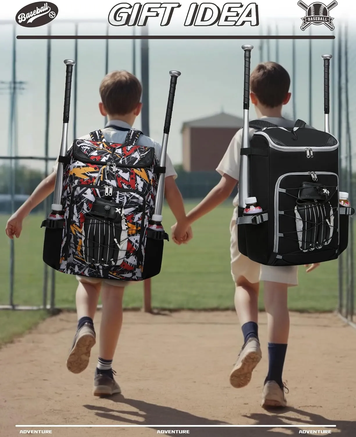 Baseball Softball Gear Bag Backpack for Boys Girls Ages 6-8 8-12 12-14 Large Kids T-Ball Bat Bags with Ventilated Shoe Compartment Baseball Softball Players Stuff Supplies