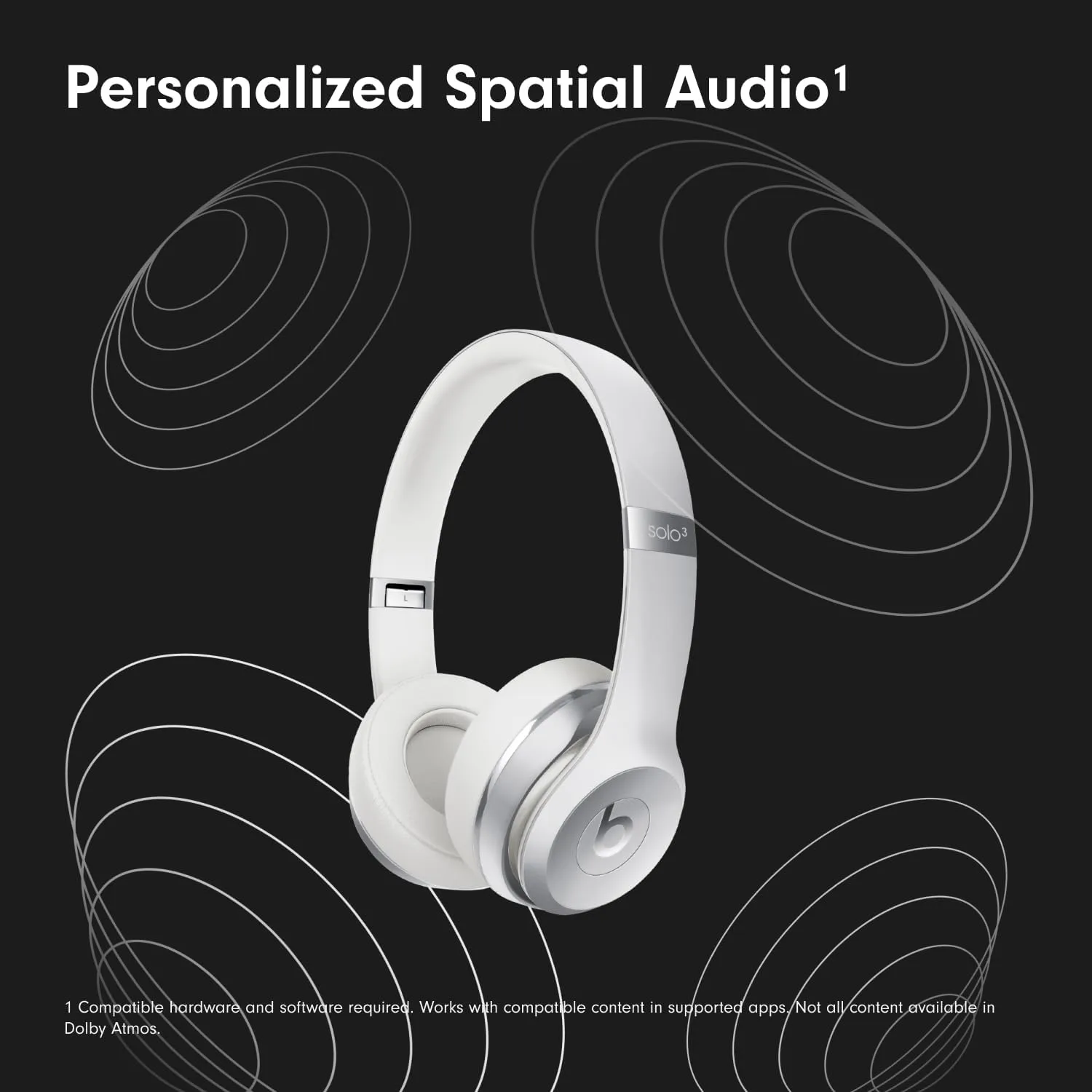 Beats Solo3 - Wireless Bluetooth On-Ear Headphones, Apple & Android Compatible, Up to 40H of Battery Life - Silver (Latest Model)
