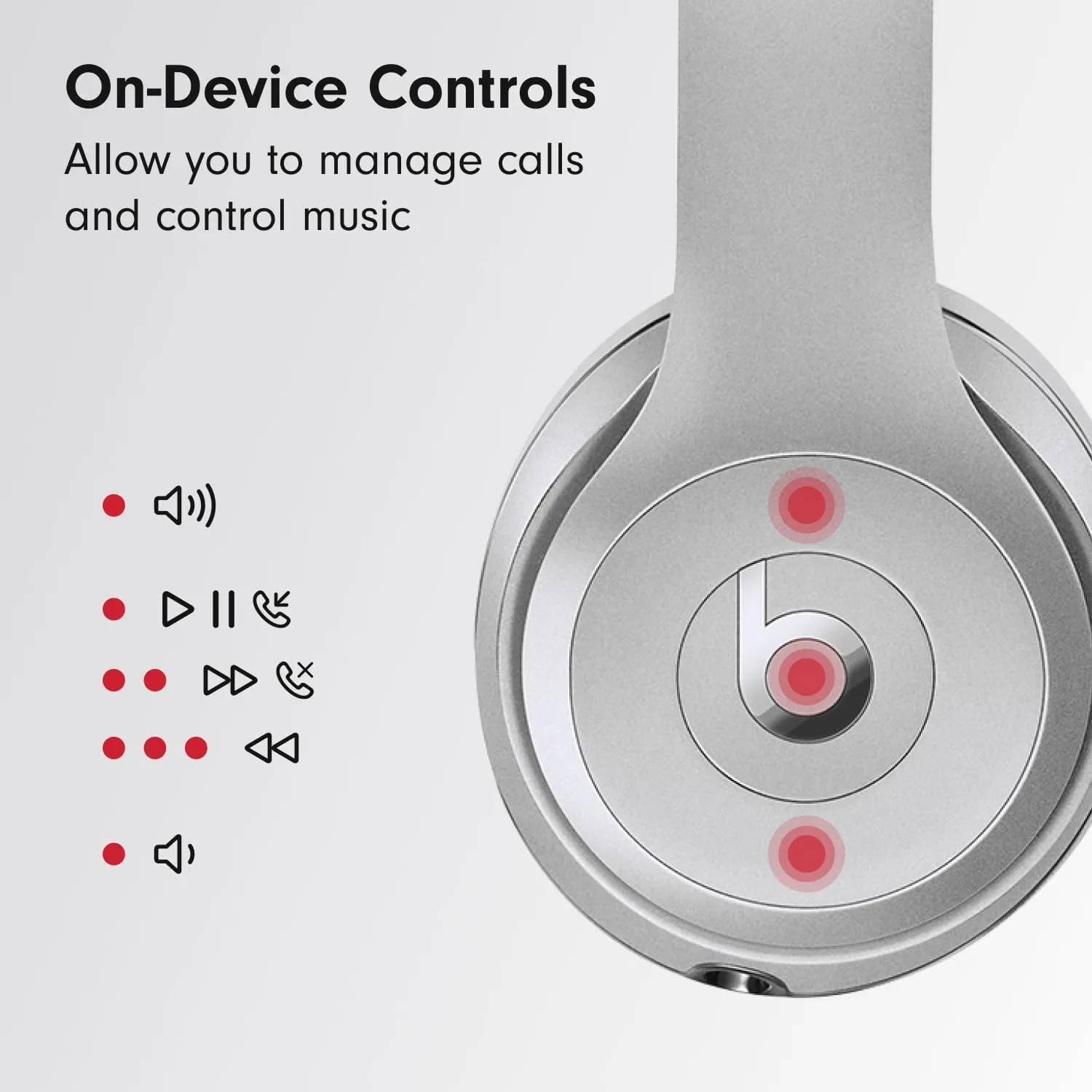 Beats Solo3 - Wireless Bluetooth On-Ear Headphones, Apple & Android Compatible, Up to 40H of Battery Life - Silver (Latest Model)