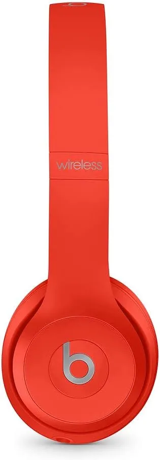 Beats Solo3 Wireless On-Ear Headphones - Apple W1 Headphone Chip, Class 1 Bluetooth, 40 Hours of Listening Time, Built-in Microphone - Red