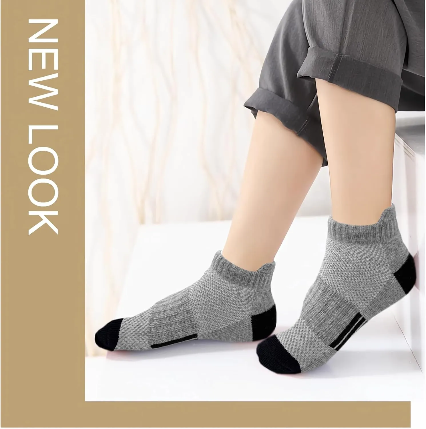 Bemeol Boys Socks 18 Pairs Ankle Socks Boy Running Athletic Sock Low Cut Ankle Sock for Little Big Kids