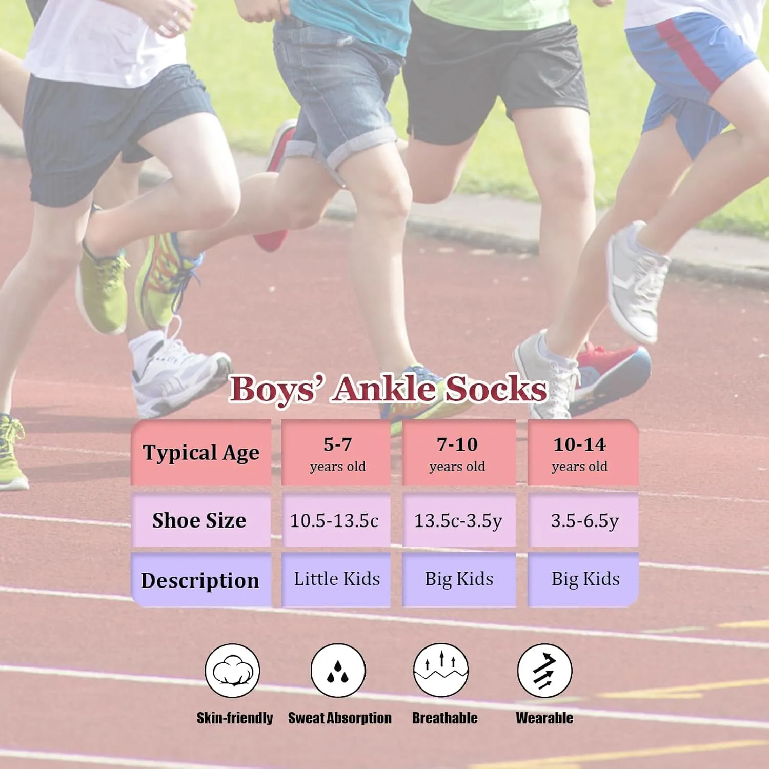 Bemeol Boys Socks 18 Pairs Ankle Socks Boy Running Athletic Sock Low Cut Ankle Sock for Little Big Kids