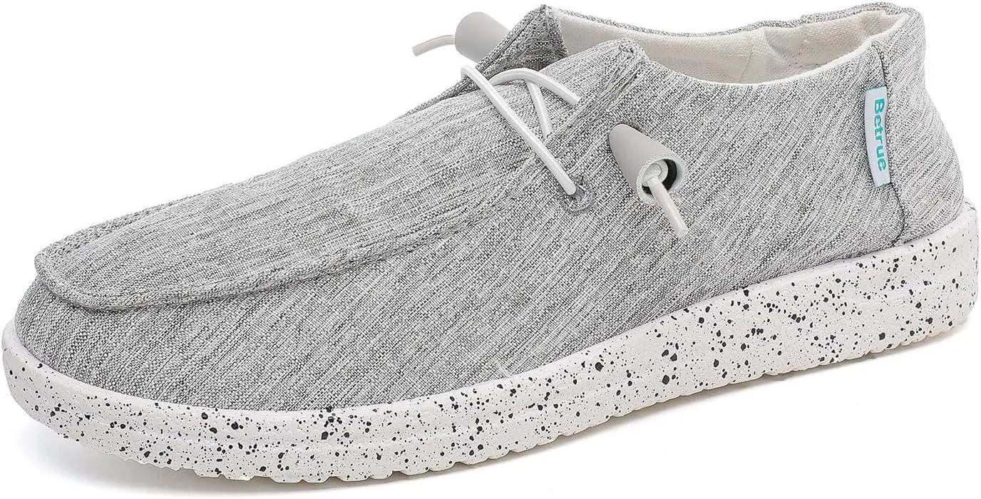 Betrue Lightweight Boat Shoes for Women, Womens Casual Loafers, Womens Slip On Deck Shoes, Breathable Canvas Walking Shoes for Women
