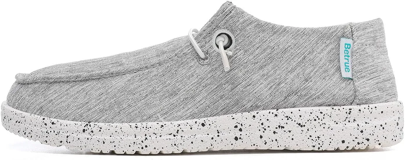 Betrue Lightweight Boat Shoes for Women, Womens Casual Loafers, Womens Slip On Deck Shoes, Breathable Canvas Walking Shoes for Women