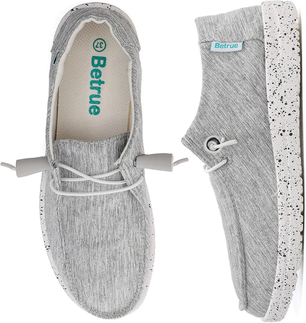 Betrue Lightweight Boat Shoes for Women, Womens Casual Loafers, Womens Slip On Deck Shoes, Breathable Canvas Walking Shoes for Women