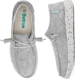 Betrue Lightweight Boat Shoes for Women, Womens Casual Loafers, Womens Slip On Deck Shoes, Breathable Canvas Walking Shoes for Women