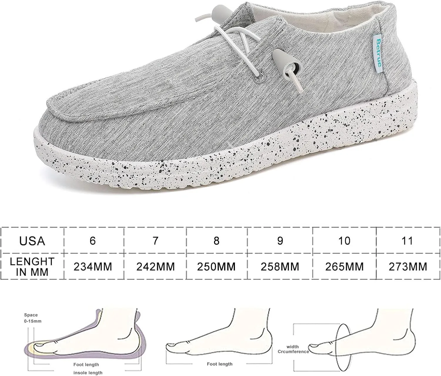 Betrue Lightweight Boat Shoes for Women, Womens Casual Loafers, Womens Slip On Deck Shoes, Breathable Canvas Walking Shoes for Women