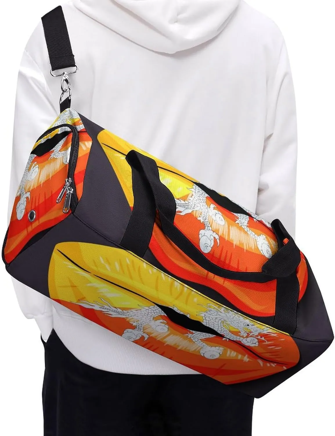 Bhutan Flag Lips Gym Bag for Women Men Lightweight Duffel with Shoe Compartment Weekender