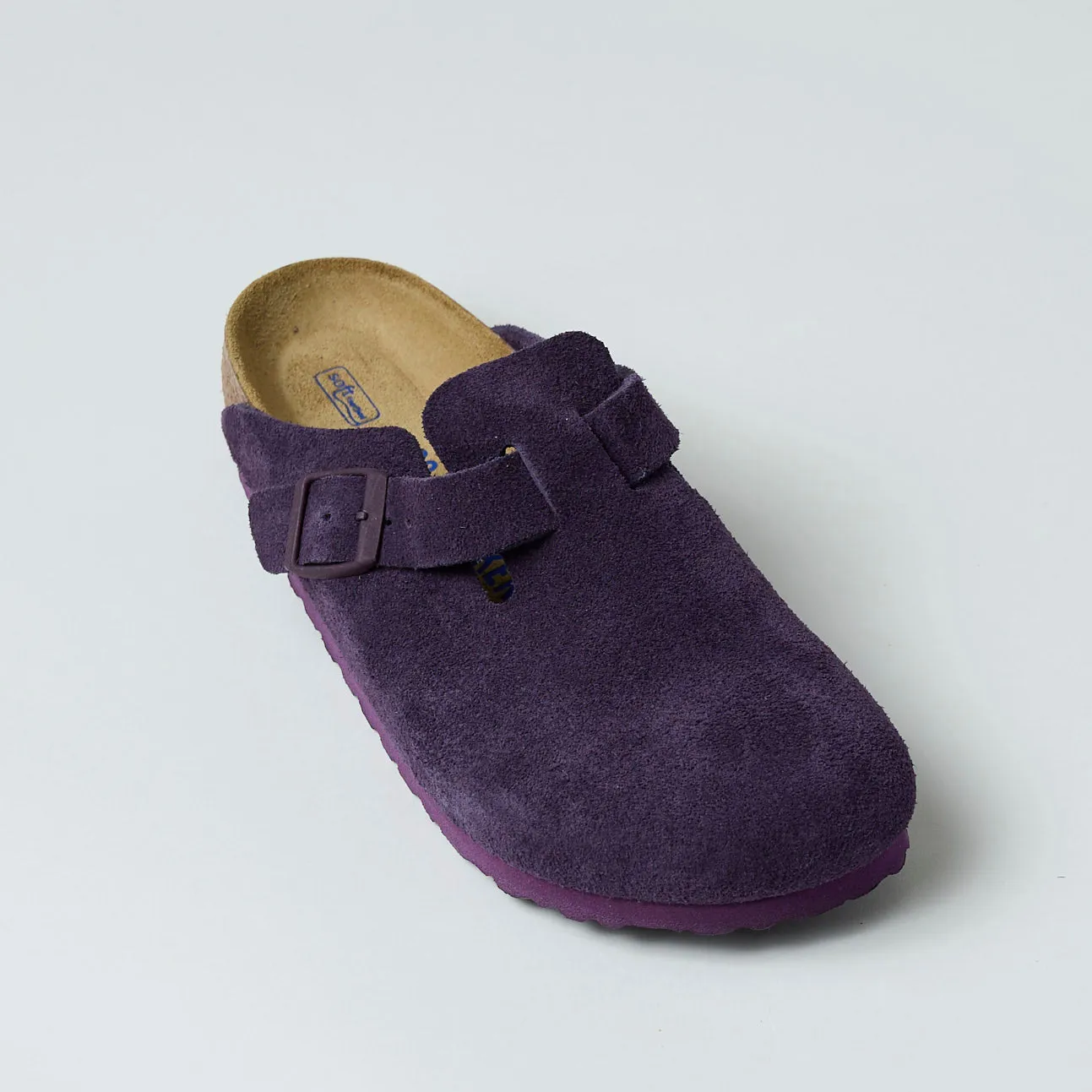 Birkenstock Boston Purple Suede Leather Clogs