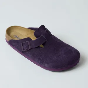 Birkenstock Boston Purple Suede Leather Clogs