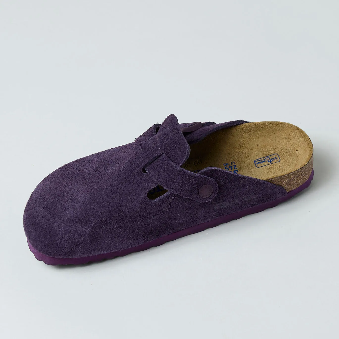 Birkenstock Boston Purple Suede Leather Clogs
