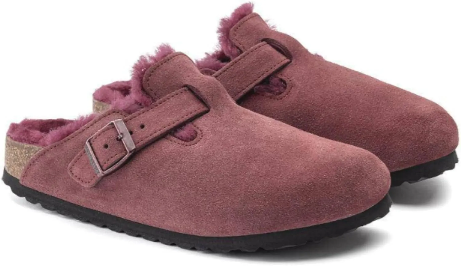 Birkenstock Boston VL/Shearling - Cozy Suede Clog with Shearling Footbed and Reptile Embossed Strap - Multiple Sizes & Colors