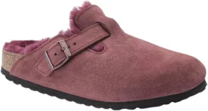 Birkenstock Boston VL/Shearling - Cozy Suede Clog with Shearling Footbed and Reptile Embossed Strap - Multiple Sizes & Colors